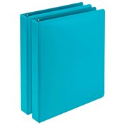 Samsill Earth's Choice Fashion Round Ring View Binder, 1 Inch, Turquoise, Pack of 2