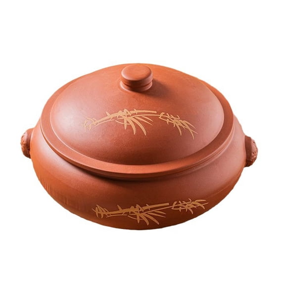 Large Ceramic Bowl with Lid and Platter, Clay Pot for Cooking, Sizzling Hot Pot for Dolsot Bibimbap, Soup