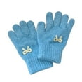 thumbnail image 3 of qolati Kids Winter Gloves Girls Warm Stretchy Knit Gloves Toddler Cute Bowknot Full Fingers Gloves for Cold Weather 3-8 Years, 3 of 4