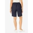 thumbnail image 2 of Woman Within Plus Size 7-Day Elastic-Waist Pull-On Cotton Denim Shorts, 2 of 6
