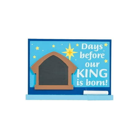 Home Accent Pieces Fun Express - Nativity Chalkboard Countdown Sign for Christmas - Home Decor - Domestics - Textile Accents - Christmas - 1 Piece ()