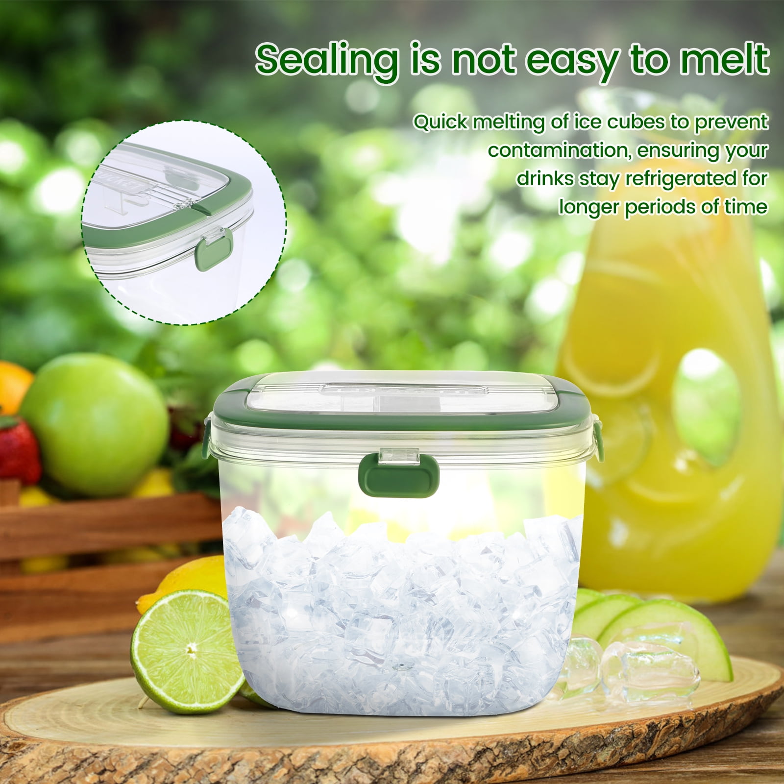 Ihvewuo Ice Bucket with Lid and Tong Sealed Ice Bucket Ihvewuo Ice Bucket with Lid and Tong Sealed Ice Bucket
