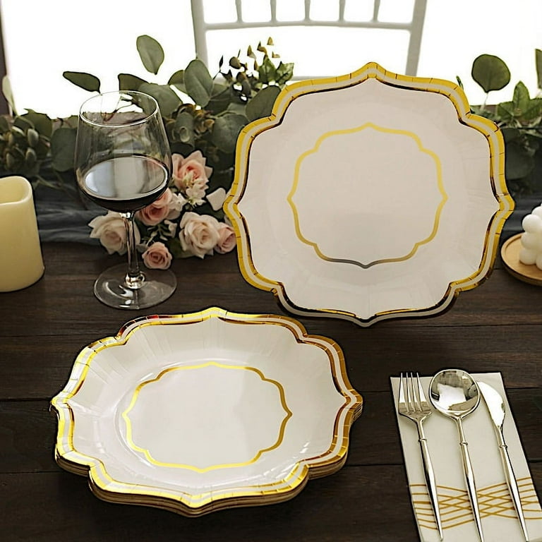 Paper plates sale with gold trim