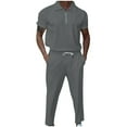 thumbnail image 2 of TMOYZQ Men's Golf Track Suit Sets 2 Piece Casual Athletic Jogging Outfits Fashion Short Sleeve Sweatsuit Comfy Sets, 2 of 6