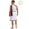 thumbnail image 3 of YiZYiF Mens Halloween Ancient Greek Cosplay Costume Roman Toga Caesar Party Fancy Dress Up Set Burgundy-A XL, 3 of 7