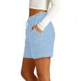 thumbnail image 3 of Womens Jean Shorts High Waisted Summer Stretchy Casual Pull On Beach Elastic Waist Denim Shorts with Pockets, 3 of 6