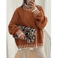 thumbnail image 5 of PRETTYGARDEN Women's Winter Oversized Pullover Sweaters Long Sleeve Mock Neck Chunky Knit Slouchy Jumper Tops, 5 of 10