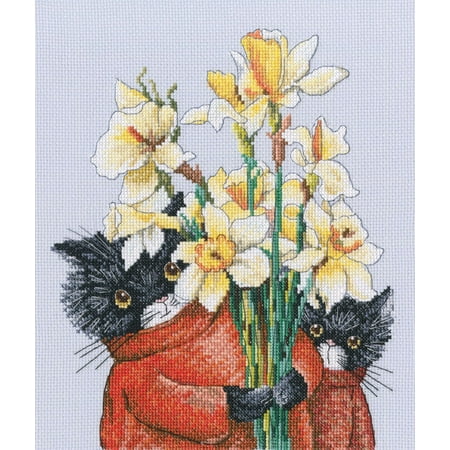 UPC: 4743348410846 | There were cats. Cats and flowers are needed for beauty! M917 Counted Cross Stitch Kit