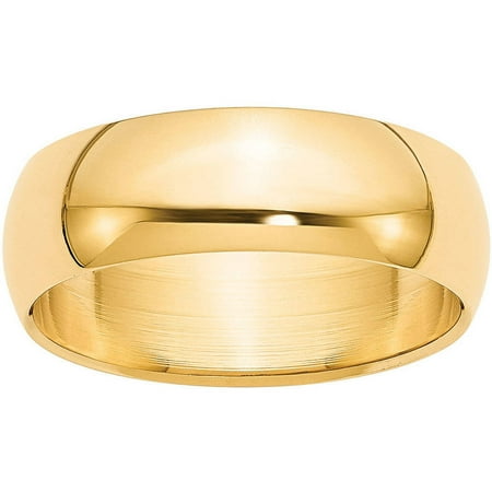 - 14k 7mm Half-Round Wedding Band