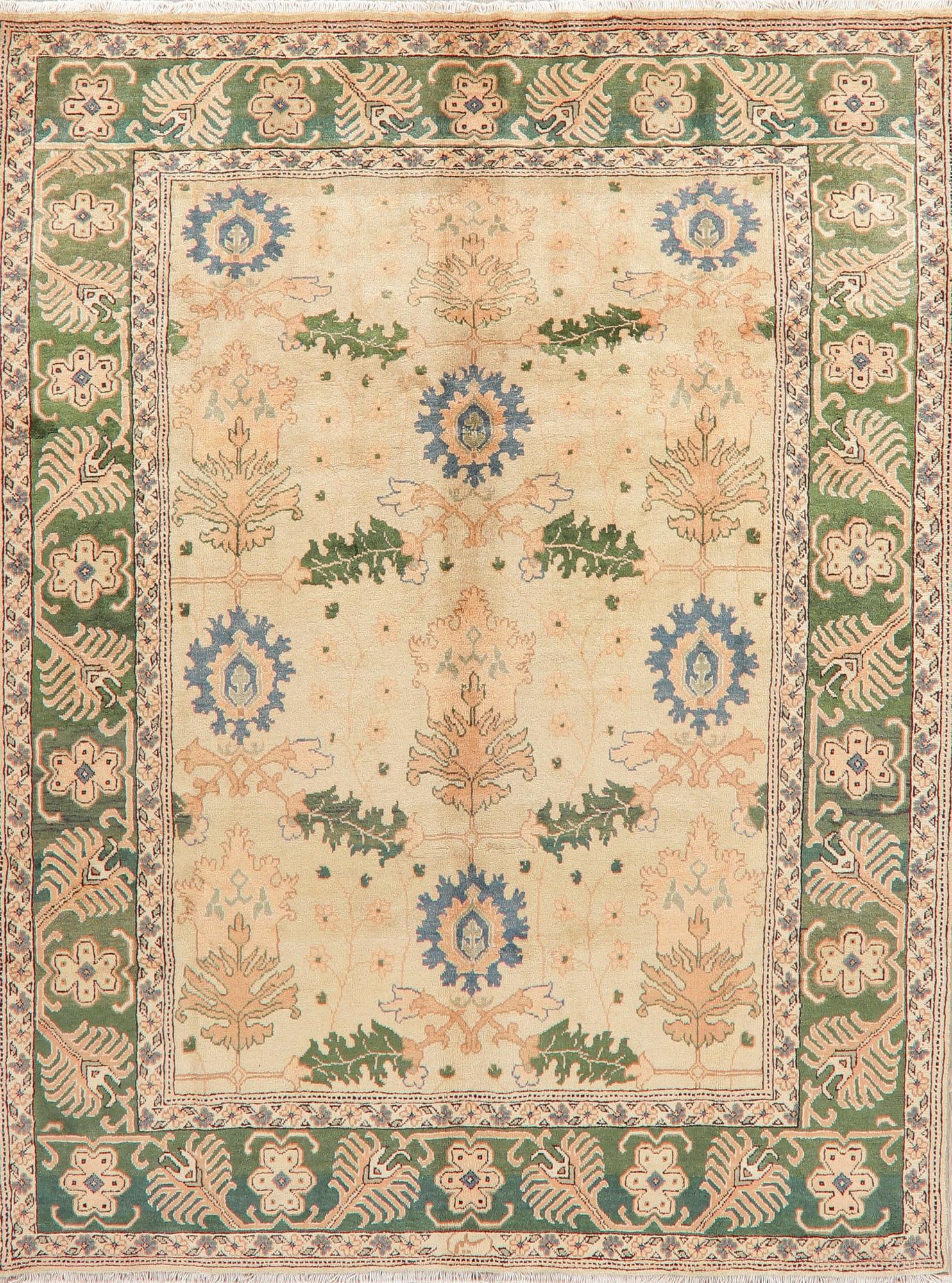 BLACK FRIDAY DEAL Floral Sarouk Oriental Hand-Knotted Area Rug Ivory & Green Living Room Carpet ...