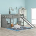 thumbnail image 2 of CLEARANCE! Stairway Twin Size Loft Bed with Two Drawers and Slide, Gray, 2 of 10