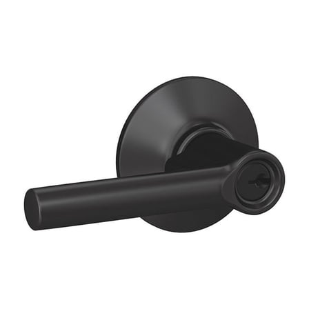 SCHLAGE F51A BRW 622 PLY Broadway Lever with Plymouth Trim Keyed Entry Lock, Matte Black