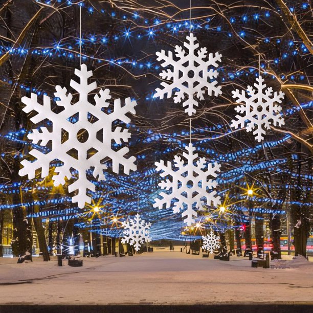 Adornos Navideños Destacados: Adornos Navideños Tridimensionales con Copos de Nieve, Copos de Nieve Falsos, Accesorios de Baile, Adornos Navideños, 5 Unidades