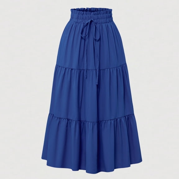 Long Skirts for Women Flowy Boho Tiered Renaissance Maxi Skirt with Pockets