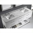 thumbnail image 4 of Caroline Estate 72" Double Bath Vanity in White with White Marble Top and Square Sinks with Brushed Nickel Faucets with Matching Mirrors, 4 of 7