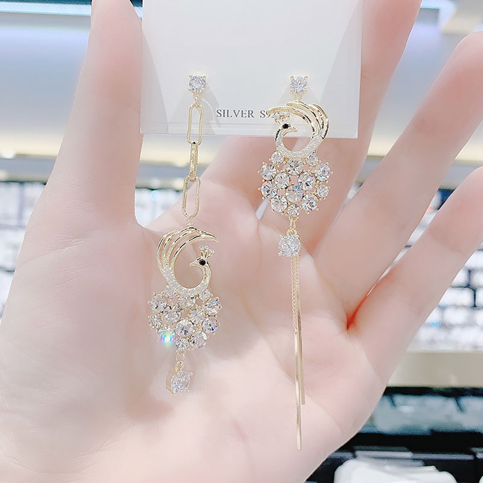 925 Silver Needle Korean Version Earrings Super Fairy Long Shiny new | eBay