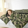 thumbnail image 4 of Feelyou Green Camouflage Abstract Full Size Comforter Sets, Vintage Fashion Camo Bedding Comforter Set, Teens Kids Boys Girls Reversible Bedding Sets, Super Cozy Room Decor, 3-Piece, 4 of 8