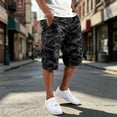 thumbnail image 2 of SONXAHE Camouflage Print Cargo Shorts For Men Drawstring Waist Mid Cut Outdoor Casual Bermudas, 2 of 8