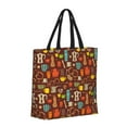 thumbnail image 2 of Sigee Retro Coffee Print Large Capacity Zippered Tote Bag - Durable, Stylish and Versatile for Everyday Use, 2 of 9