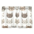 thumbnail image 7 of Yayeee Kitchen Curtains Tier Pair Light Filtering 27"x36" Rod Pocket Short Cafe Window Panel, Light Gray Cat Pattern, 7 of 7