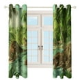 thumbnail image 3 of Blackout Curtains for Bedroom Jurassic Dinosaur Full Room Darkening Grommet Curtains for Living Room,Thermal Insulated Ombre Drapes, 3 of 7