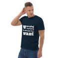 thumbnail image 5 of Worrying is praying for what you don't want t-shirt (French Navy, M), 5 of 8