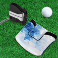 thumbnail image 5 of Haosy Blue and White Geometric Golf Mallet Putter Cover Strong Magnetic Leather Golf Club Headcover Closure, 5 of 7