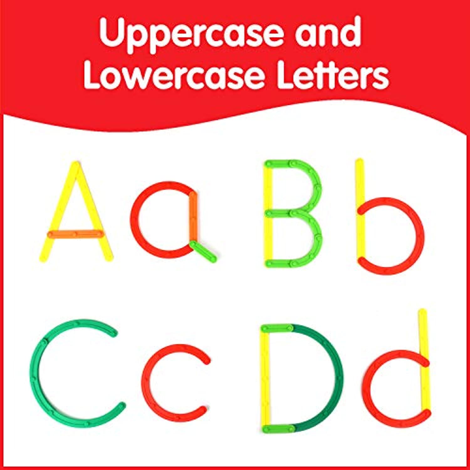 edxeducation GeoStix Letter Construction Set - 200 Connecting Sticks - 50 Activities