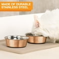 thumbnail image 4 of Hammered Stainless Steel Pet Bowl with Copper Finish - Decorative Dog Food or Water Bowl, 32 oz., 4 of 8