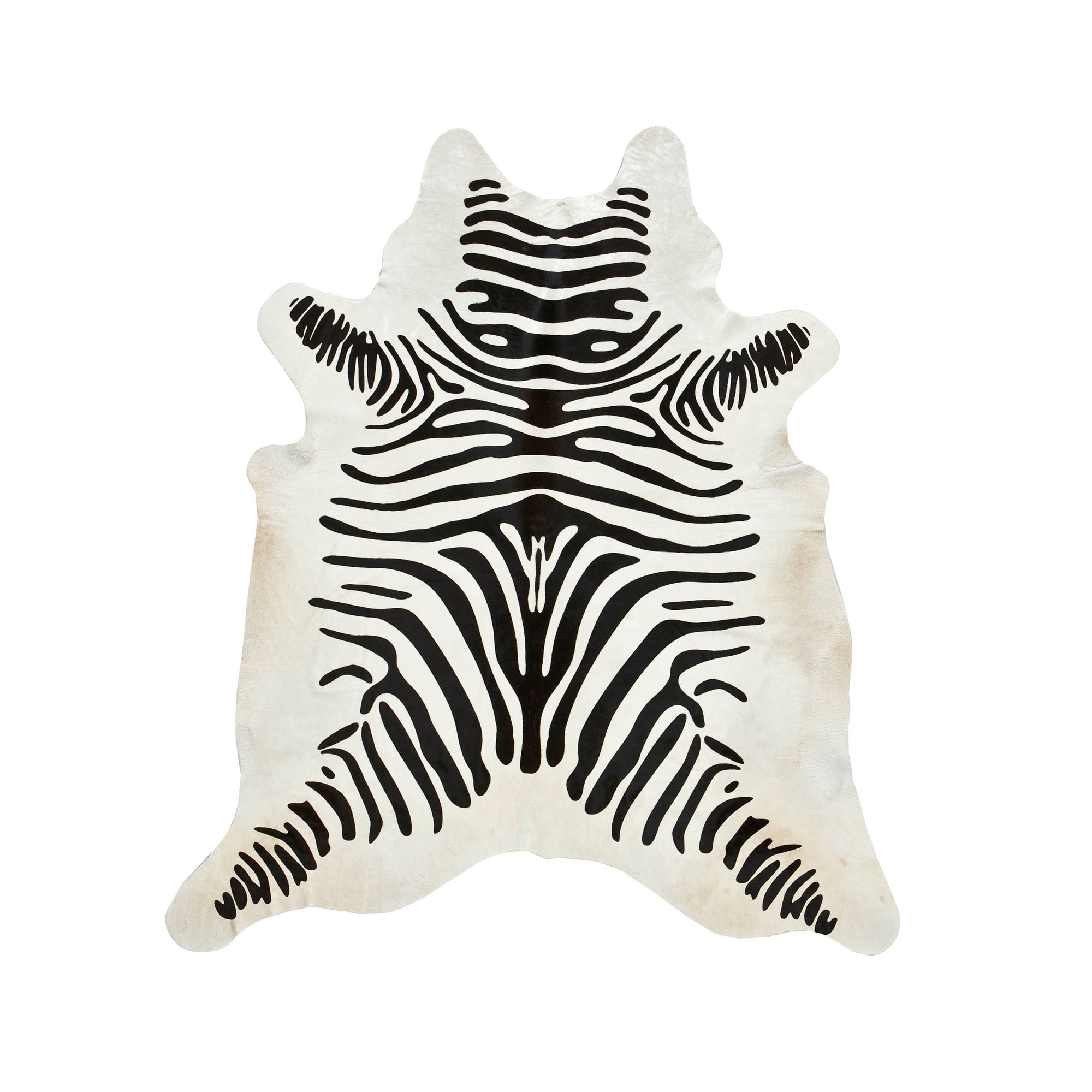 7' X 6' Black/White Zebra Cow Hide Rug Zebra Print Cowhide Rug Size 