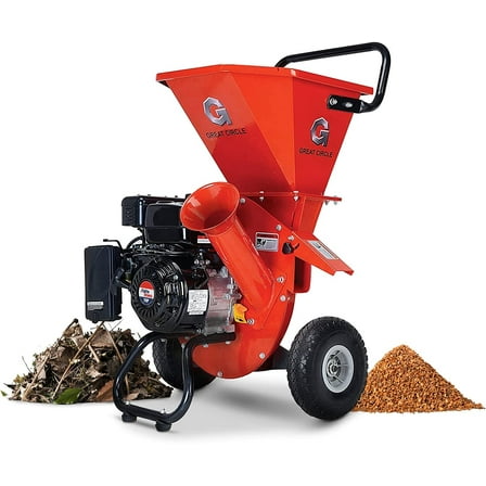 GreatCircleUSA 7HP 212CC Wood Chipper, Shredder and Mulcher for 3" Branches -