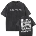 thumbnail image 5 of Camiseta lavada Vintage para hombre y mujer, camisa con estampado gráfico de inicial D Fujiwara Takumi, informal de Manga, de gran tamaño, 5 of 5