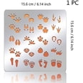 thumbnail image 4 of 1pc Footprint Pattern Stencils Animal Footprints Stainless Steel Painting Stencils for Wood Carving Drawings, 4 of 9