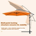 thumbnail image 7 of Devoko 10 Ft Patio Offset Cantilever Umbrella Outdoor Market Hanging Umbrellas with Crank & Cross Base, Orange, 7 of 7