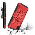 thumbnail image 4 of TJS for TCL Ion Z / TCL A3 A509DL / TCL A30 Phone Case, with Tempered Glass Screen Protector, 3 in 1 Combo Belt Clip Holster Impact Resist Rugged Kickstand Phone Cover (Red), 4 of 6
