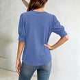 thumbnail image 6 of Naotn Half Short -Sleeve Shirts for Women Summer Casual Loose Fit Crew Neck Tops Trendy Beach Holiday Button Blouses, 6 of 8