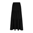 thumbnail image 7 of Cmfcve Women's Boho Flowy Maxi Skirt Ruffle Elastic Waist Pleated A Line Long Skirts, 7 of 7