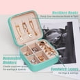 thumbnail image 3 of Jewelry Organizer, Portable Mini Jewelry Travel Box, Small Jewelry Organizers and Storage for Women, Bridesmaid Gifts and Travel Essentials Accessories to Store Rings, Necklaces, Earrings (Blue), 3 of 7
