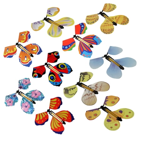 Yttmshdga Clearance! 5 Pcs Butterfly Wind Up Flying Butterfly Cards Insert Fly Toys Rubber Butterflies Toys For Explosion Box Colorful Bookmark