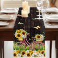 thumbnail image 3 of Table Runners 90 Inches Long Dress Scarves, Spring Sunflowers Farmhouse Coffee/Dining/Kitchen Table Runner for Living Room, Bicycles Botanical Flowers Wooden Grain 13x90 Inch, 3 of 9