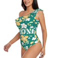 thumbnail image 3 of Yiaed Happy Mother's Day1 Print Women One Piece Swimsuits Tummy Control One Shoulder Bathing Suits Pattern Ruffle Swimwear-X-Large, 3 of 8
