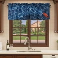 thumbnail image 6 of 2 Pack Valances for Window, Navy Blue Ocean Waves Short Curtains for Kitchen Bedroom Living Room, Red Boat Coastal Rod Pocket Small Window Treatment Valance Drapes 54 x 18 Inch, 6 of 8