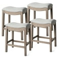 thumbnail image 1 of Open Box Maven Lane Adrien Saddle Counter Stool 25.7"H, Reclaimed Oak (4 Pack), 1 of 6