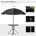 thumbnail image 4 of Outsunny 6 Piece Patio Dining Set for 4 with Umbrella, Black, 4 of 10