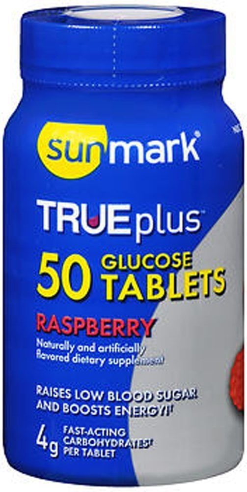 Sunmark True plus Glucose Tablets Raspberry - 50 Tablets