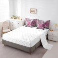 thumbnail image 5 of jejeloiu Cute Floral Blossom 7 Pieces Bedding Comforter Set,Old Wooden Board Full Bedding Set,Pink Gray White Fitted Sheet Flat Sheet For Adults,Breathable Home Decor Reversible, 5 of 8