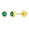 thumbnail image 1 of TheJewelryHut Designer CZ BirthStone Children Yellow Gold Earrings, 1 of 5