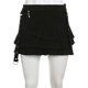 thumbnail image 4 of Falda Falda plisada de mezclilla sexy Mujer Chica Faldas góticas Con cordones Irregular Ruffle Cgtredaw para Mujer Negro T S, 4 of 9