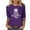 #153-Purple, variant on Nuoqisi Abstract Print 3/4 Sleeve Loose Tee - Women's Casual Round Neck 3/4 Sleeve Top for Weekend Farmers Market Visits, Creative Studio Outings, and Relaxed Artistic Daily Wear