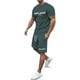 thumbnail image 1 of WILLBEST Conjunto de Dos Piezas de Camiseta y Pantalón Corto de Manga Corta para Hombre, con Camisa y Pantalón Corto 1702, 1 of 2